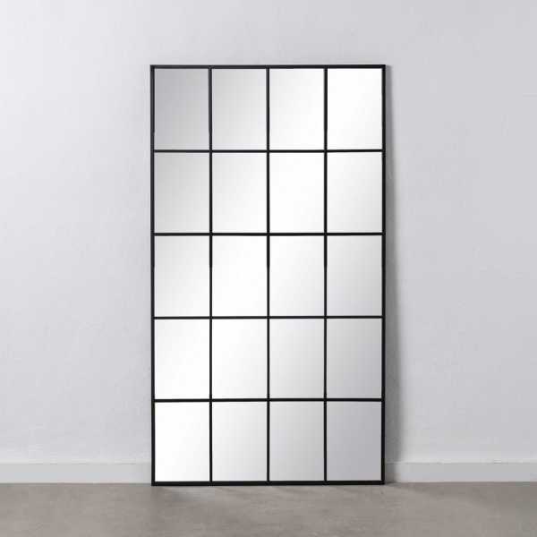 Espejo ventana negro metal cristal 80 x 250 x 145 cm
