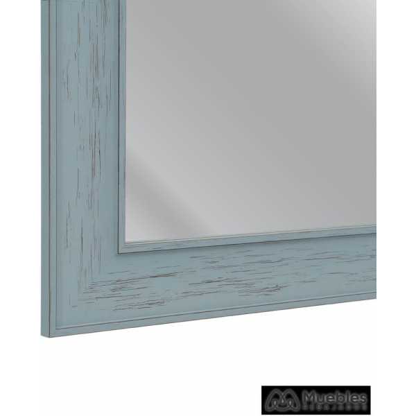 Espejo vestidor azul madera decoracion 56 x 2 x 156 cm 5