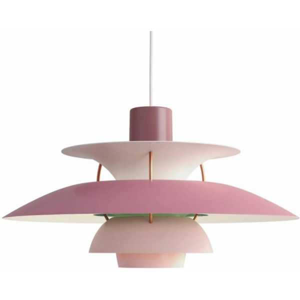 lampara danish colgante metal rosa 40 cms de diametro