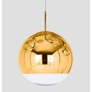 lampara karim colgante cristal dorado transparente 40 cms de diametro