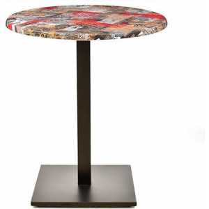 mesa beverly negra base de 72 cms y tapa de 60 cms color a elegir