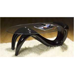 mesa body baja fibra de vidrio negra tapa cristal