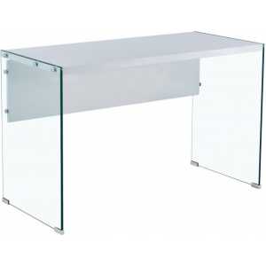 mesa chieri cristal lacada blanca 120 x 56 cms