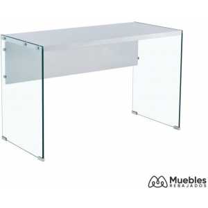 mesa chieri cristal lacada blanco 120 x 56 cms
