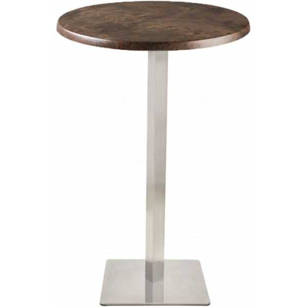 mesa copacabana alta acero inoxidable base de 110 cms y tapa 70 cms color a elegir