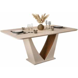 mesa dalila madera blanco roto roble blanco roto 170x90 cms