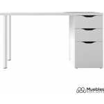 mesa de escritorio blanca con cajones 004604a