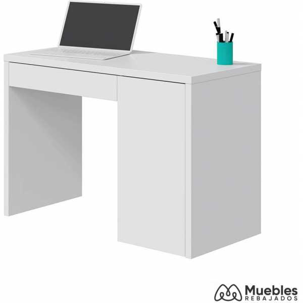 mesa de estudio con cajon y estante interior reversible 3