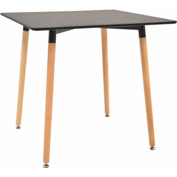 mesa edurne madera tapa lacada negra 80 x 80 cms