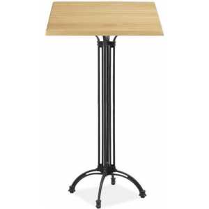 mesa eiffel new alta aluminio 4 pies negra base de 108 cms y tapa 60 x 60 cms color a elegir