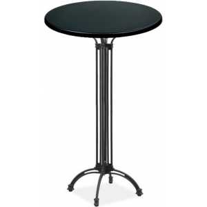 mesa eiffel new alta aluminio 4 pies negra base de 108 cms y tapa 70 cms color a elegir