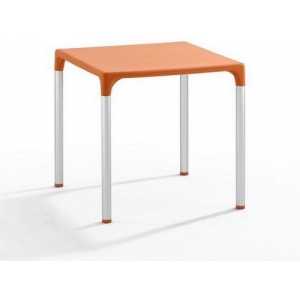 mesa eliana aluminio polipropileno naranja 74x74 cms