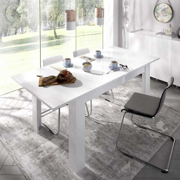 mesa extensible blanco brillo de comedor 140 190 cm 3