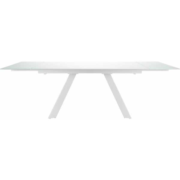 mesa extensible bob cristal blanca y patas blancas 2