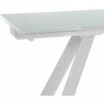 mesa extensible bob cristal blanca y patas blancas 3