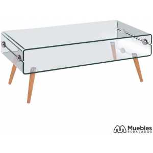 mesa holanda madera cristal 110x55 cms