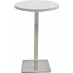 mesa ipanema alta acero inoxidable base de 110 cms y tapa 60 cms color a elegir