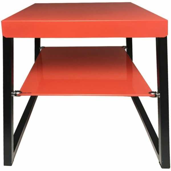 mesa kiha baja multiusos metal y cristal naranja 1