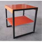 mesa kiha baja multiusos metal y cristal naranja