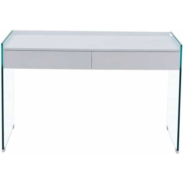 mesa limoges cristal cajonera lacada blanca 120 x 60 cms 1