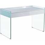 mesa limoges cristal cajonera lacada blanca 120 x 60 cms