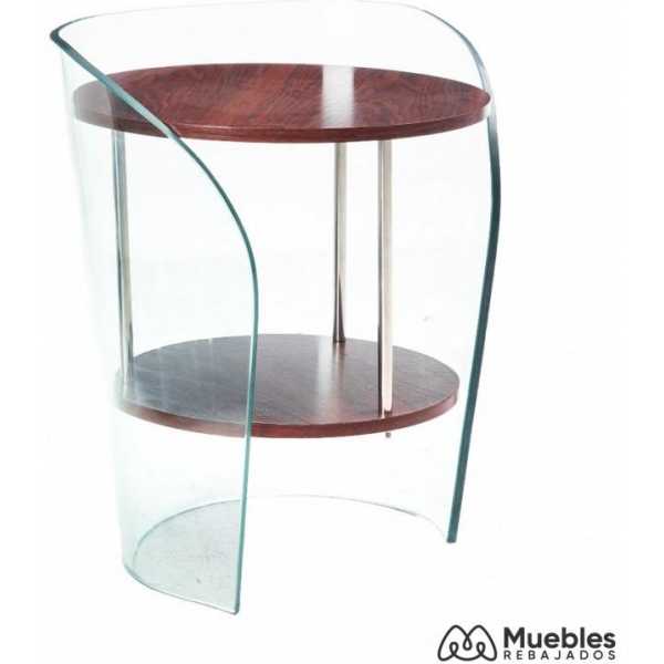 mesa modbury baja madera cristal 50 x 50 cms