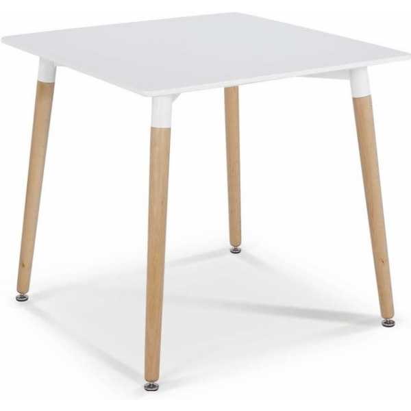 mesa nury madera tapa lacada blanca 80 x 80 cms