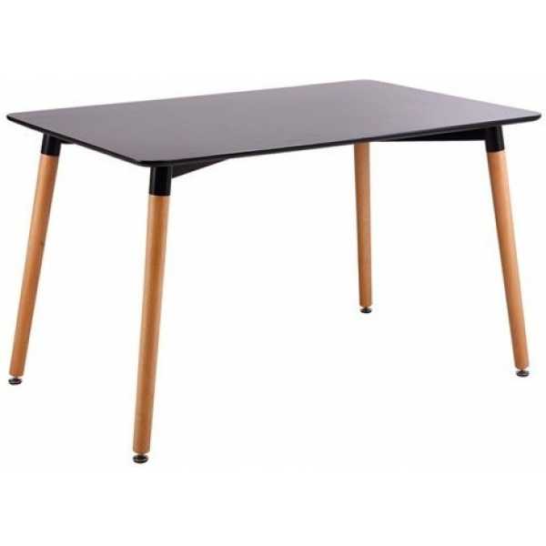 mesa nury madera tapa lacada negra 120 x 80 cms
