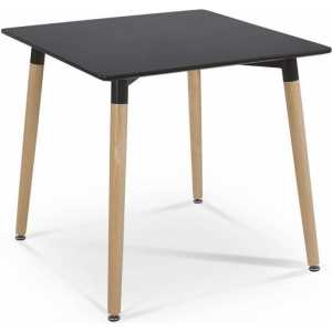 mesa nury madera tapa lacada negra 80 x 80 cms