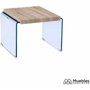 mesa osiris baja madera cristal curvado 55x55 cms