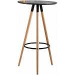mesa otilia new alta madera tapa negra de 60 cms de diametro