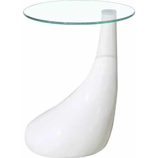 mesa pear new baja blanca cristal 50 cms de diametro 3