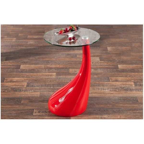 mesa pear new baja roja cristal 50 cms de diametro 3