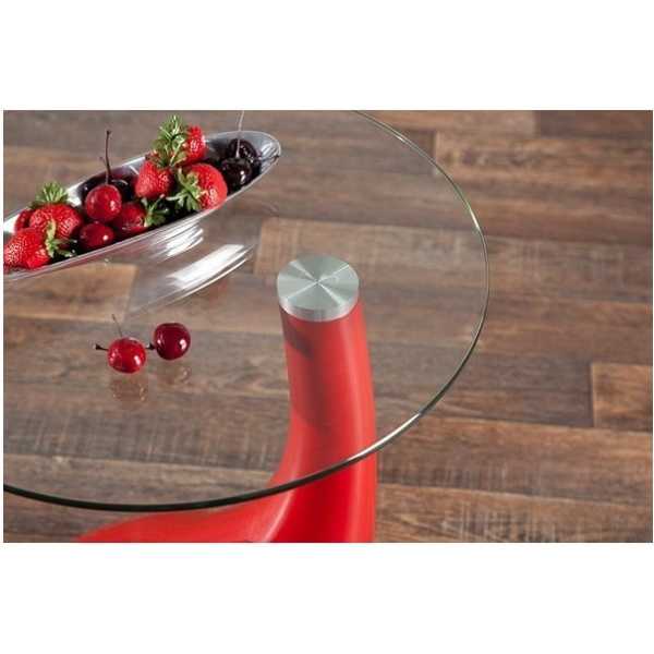 mesa pear new baja roja cristal 50 cms de diametro 4