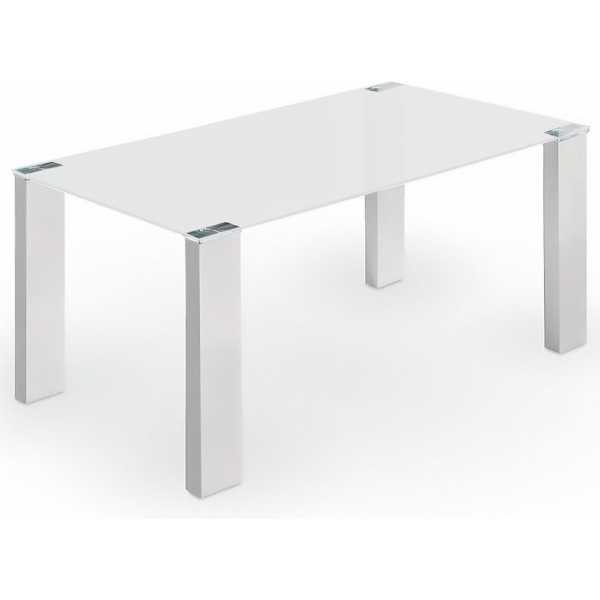 mesa soul madera blanca cristal blanco