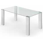 mesa soul patas blancas cristal transparente