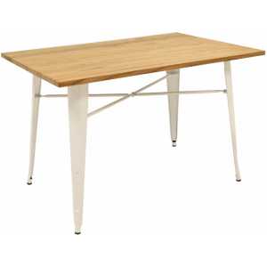 mesa tol acero blanca madera 120x80 cms 1