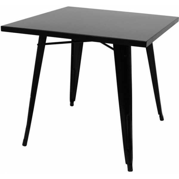 mesa tol acero negra 80x80 cms