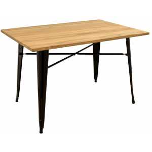 mesa tol acero negra madera 120x80 cms 1