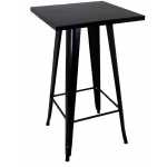 mesa tol alta acero negra 60x60 cms