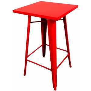 mesa tol alta acero roja 60x60 cms