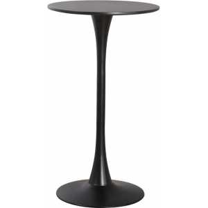 mesa tul alta metal negra tapa negra de 60 cms de diametro