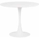 mesa tul base de metal tapa lacada blanca 100 cms de diametro