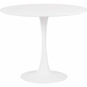 mesa tul base de metal tapa lacada blanca 100 cms de diametro