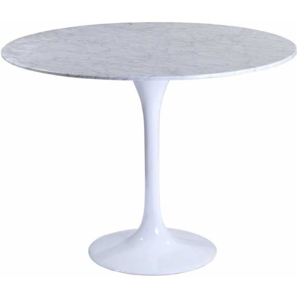 mesa tul fibra de vidrio marmol blanco 100 cms de diametro