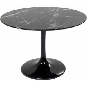 mesa tul fibra de vidrio marmol marquina negro 100 cms de diametro