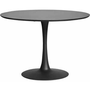 mesa tul to base de metal tapa lacada negra 100 cms de diametro