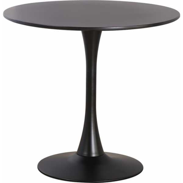 mesa tul to base de metal tapa lacada negra 80 cms de diametro
