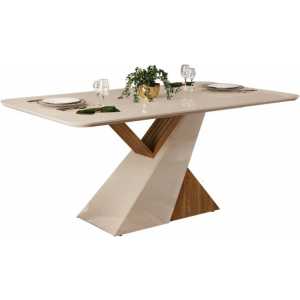 mesa vega madera cristal roble blanco roto 180x90 cms