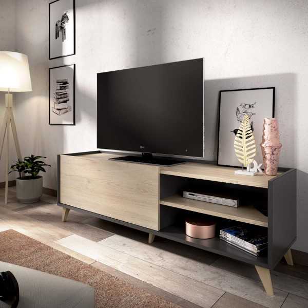 mueble bajo tv grafito 155 cm 3